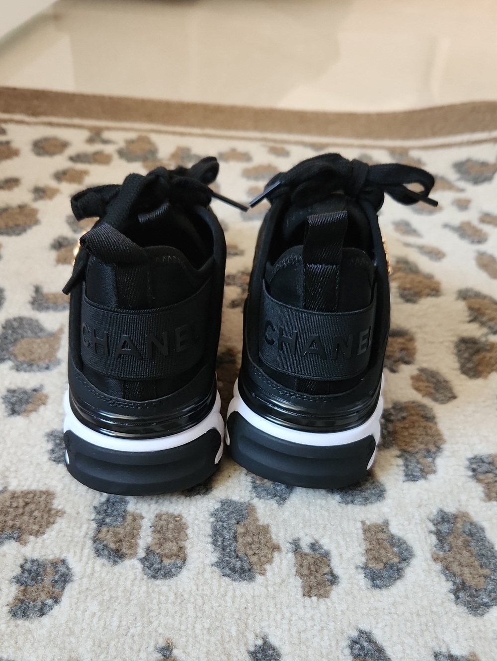 Black Sneakers with Gold Logo Insole - Picture 3 of 5